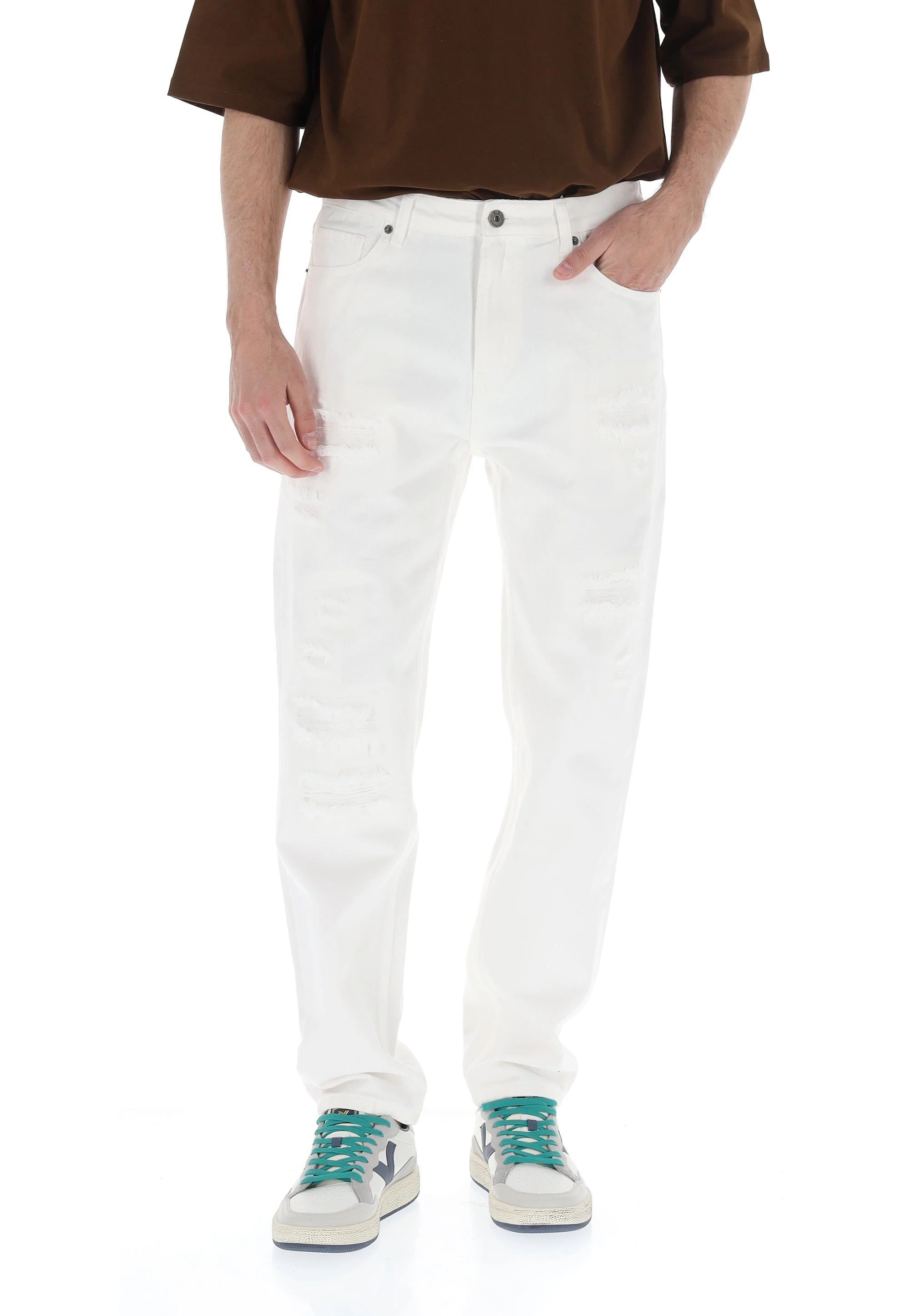 Jeans cropped con rotture 8.9 DESERT uomo